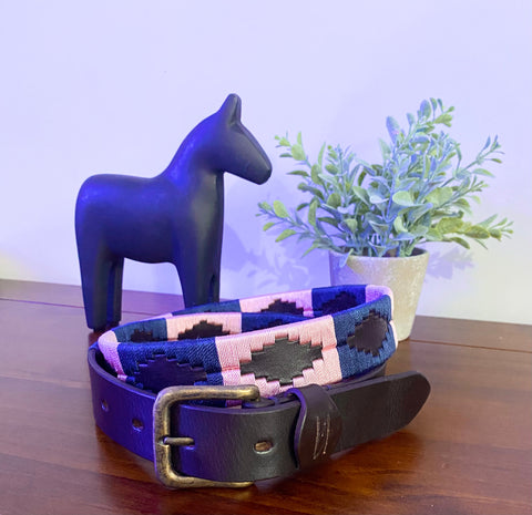 Polo Belt Pink and Navy